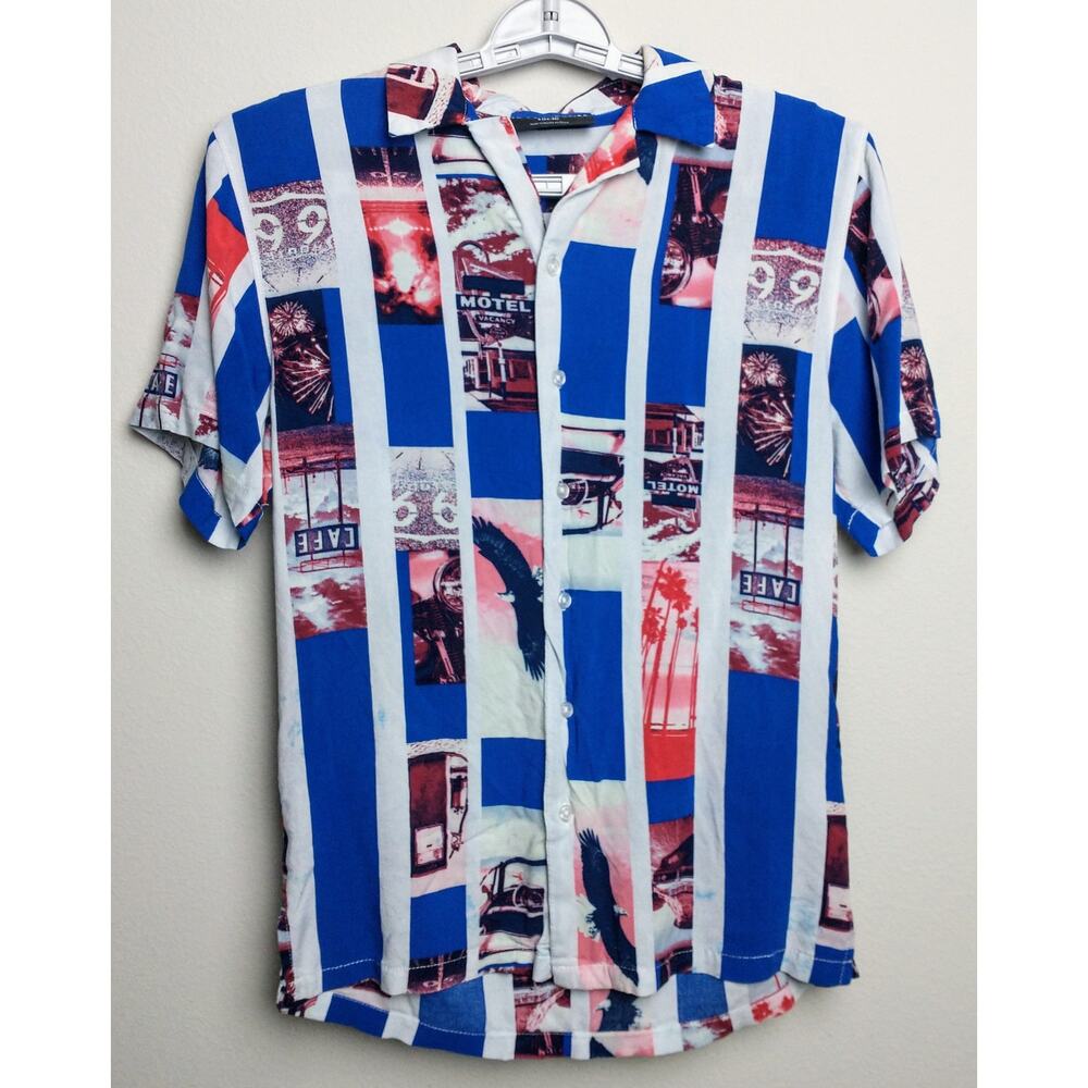 No Boundaries Button Down Shirt. Men's Small. Americana Theme